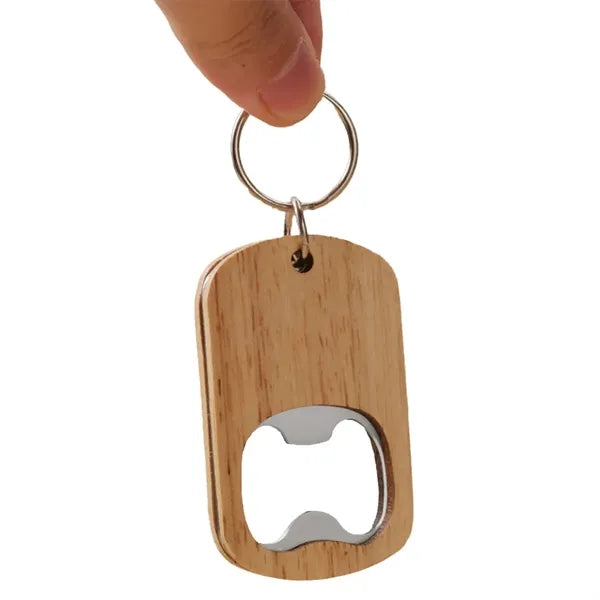 Wooden Bottle Opener Keychain