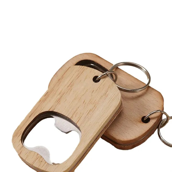 Wooden Bottle Opener Keychain