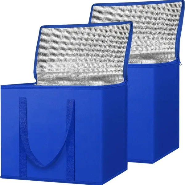Gray Insulated Cooler Bag Grocery Shopping