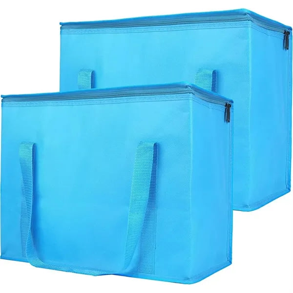 Gray Insulated Cooler Bag Grocery Shopping