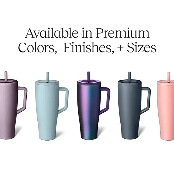 40oz Stainless Steel Tumbler With Straw And Handle