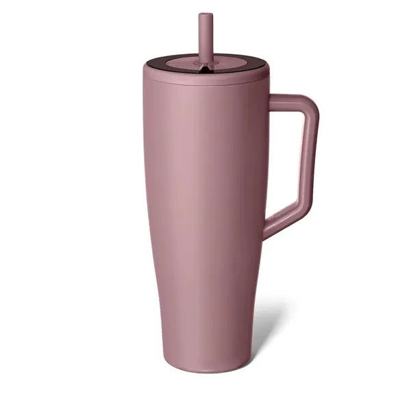 40oz Stainless Steel Tumbler With Straw And Handle