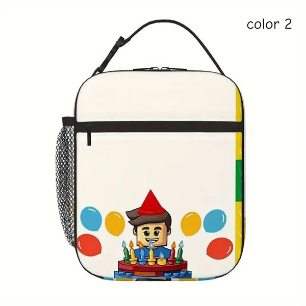 Building Block Insulated Lunch Bag for Kids School Daily Use