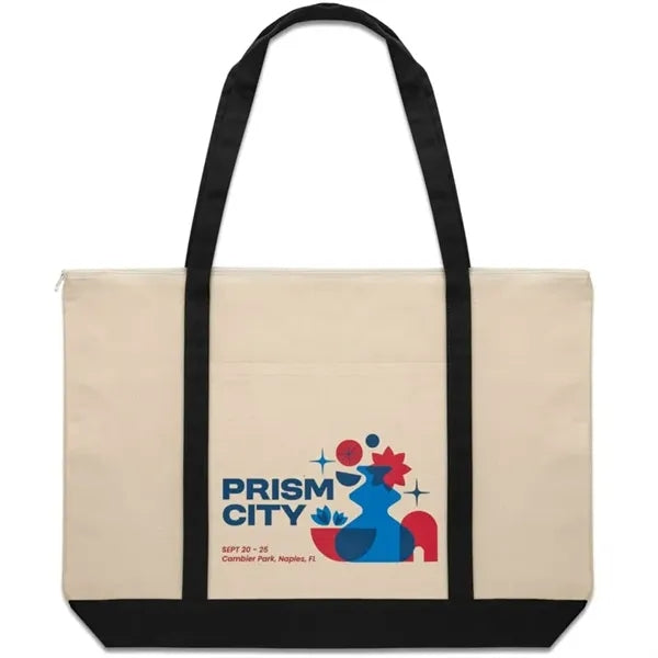 Large Top Zipper Cotton Tote Bags