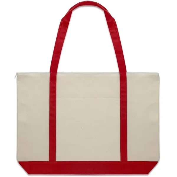 Large Top Zipper Cotton Tote Bags