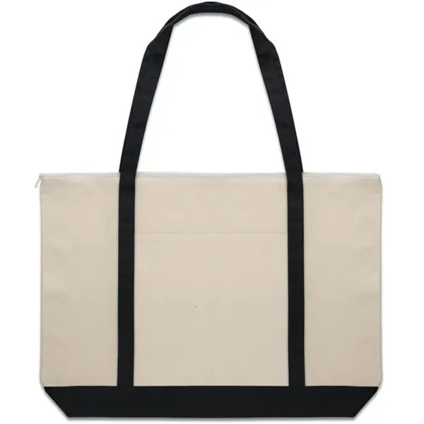 Large Top Zipper Cotton Tote Bags