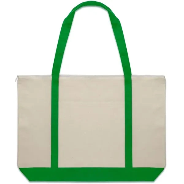 Large Top Zipper Cotton Tote Bags