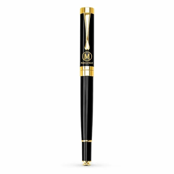 Luxury Metal Rollerball Pen with Gold Trim