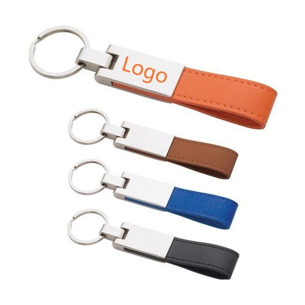 Leather strap keychain