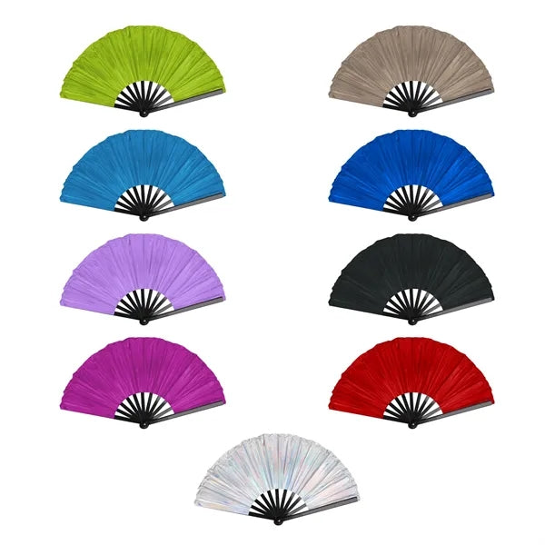 13" Holographic Iridescent Folding Hand Fans