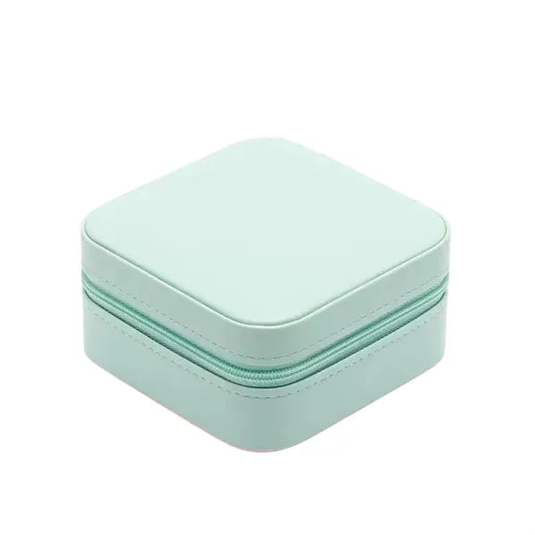 Portable Jewelry Box with Zipper and Mirror