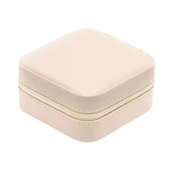 Portable Jewelry Box with Zipper and Mirror