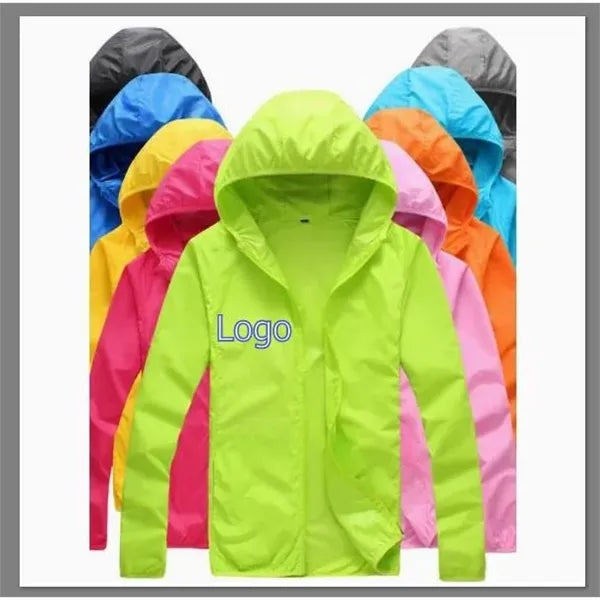 Outdoor sun protection clothing and suit with logo