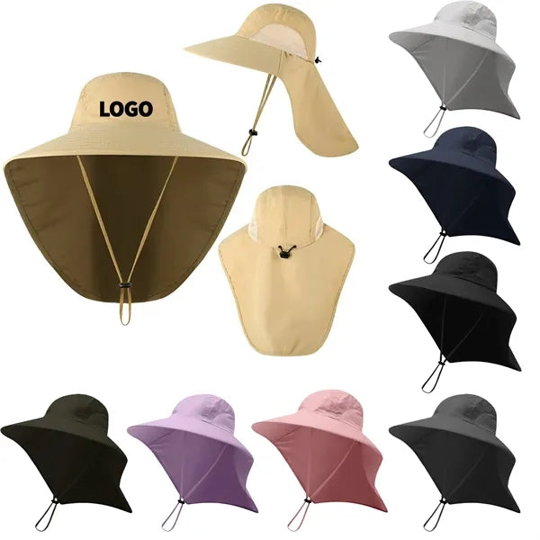 Nylon Outdoor Sun Hat With Neck Flap