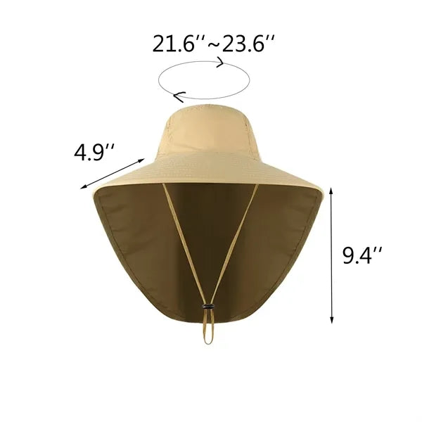 Nylon Outdoor Sun Hat With Neck Flap