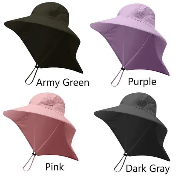 Nylon Outdoor Sun Hat With Neck Flap