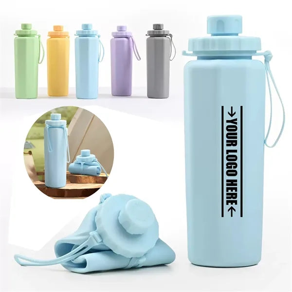 20 Oz. Foldable Silicone Water Bottles