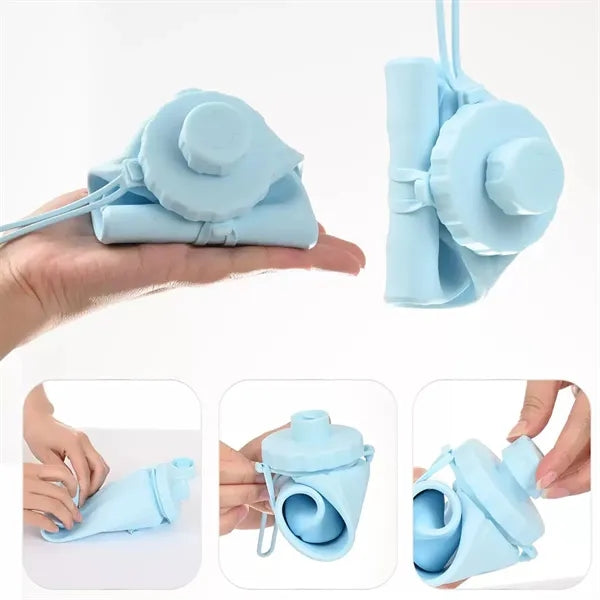 20 Oz. Foldable Silicone Water Bottles