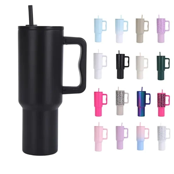 Tumbler with Handle and Straw Lid Modern Water Bottle