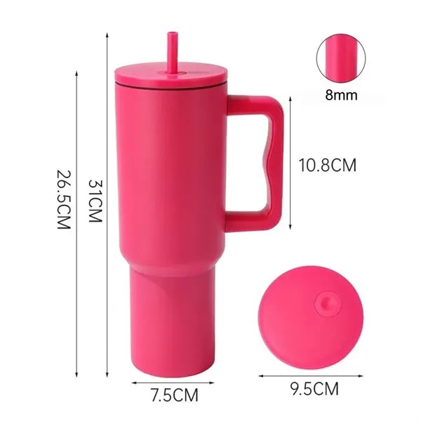 Tumbler with Handle and Straw Lid Modern Water Bottle
