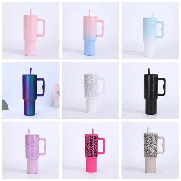 Tumbler with Handle and Straw Lid Modern Water Bottle