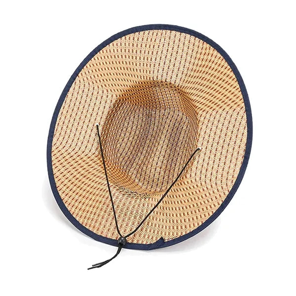 Flat Brim Woven Straw Cowboy Hat