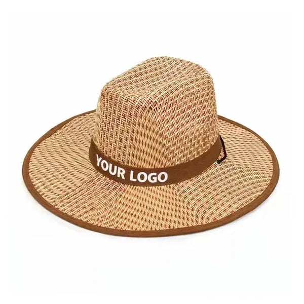 Flat Brim Woven Straw Cowboy Hat