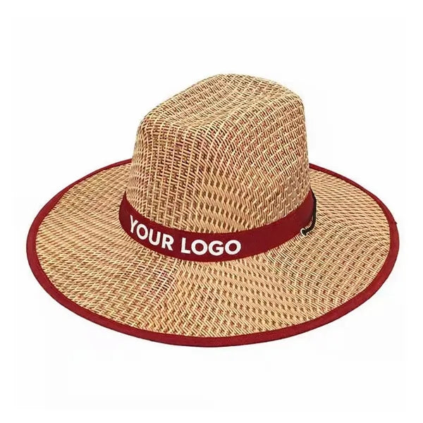 Flat Brim Woven Straw Cowboy Hat