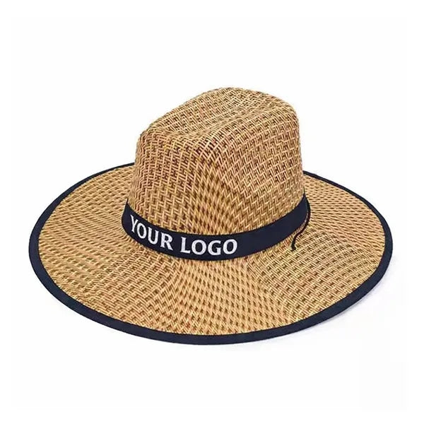 Flat Brim Woven Straw Cowboy Hat