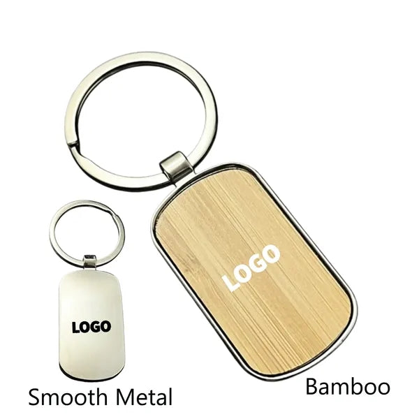 Rounded Rectangle Bamboo Keytag