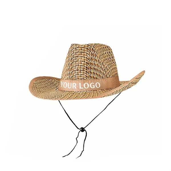 Curved Brim Woven Straw Cowboy Hat