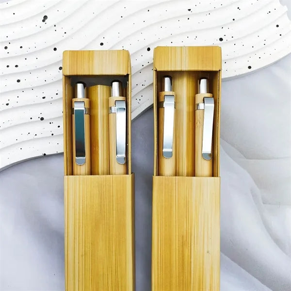 Bamboo Ballpoint Pen & Stylus Set