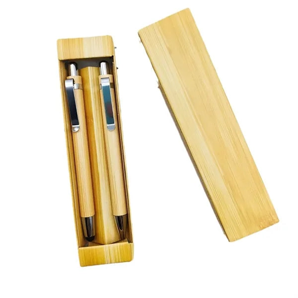Bamboo Ballpoint Pen & Stylus Set