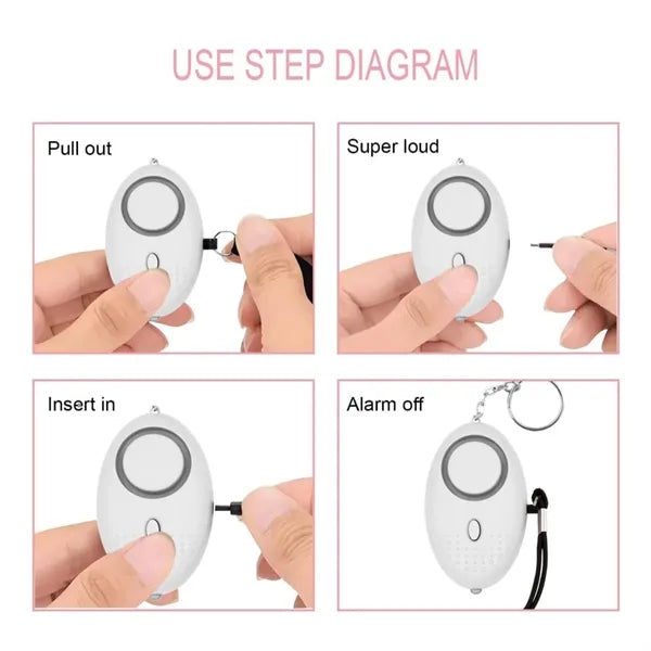 Personal Security Alarm Keychain with LED Light