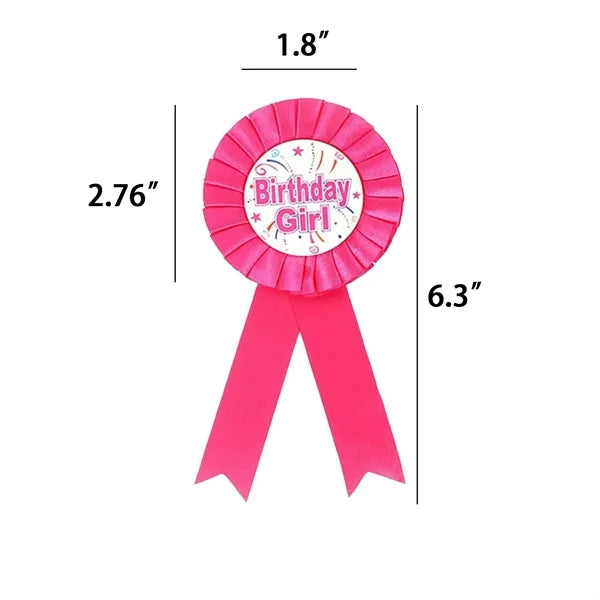 Rosette Ribbon Badge with Tinplate Birthday Logo