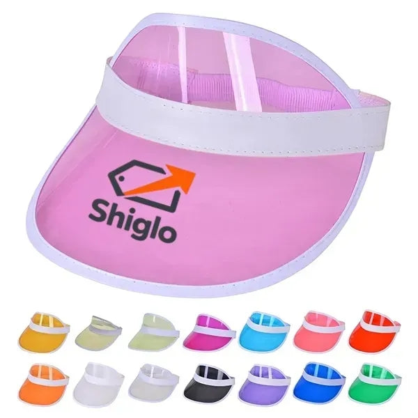 Wide Brim Plastic Fabric Sun Visor Hat