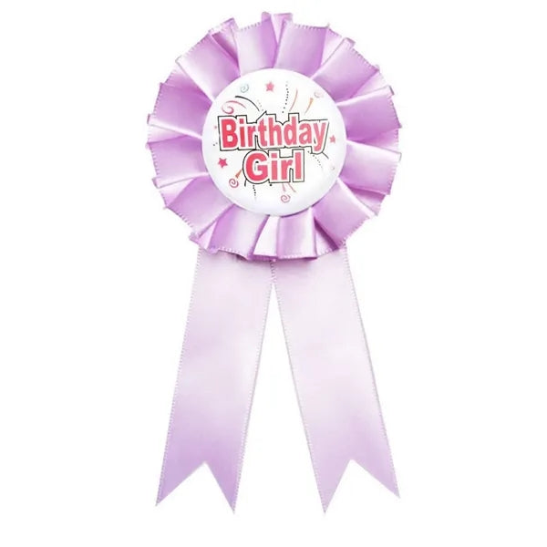 Rosette Ribbon Badge with Tinplate Birthday Logo