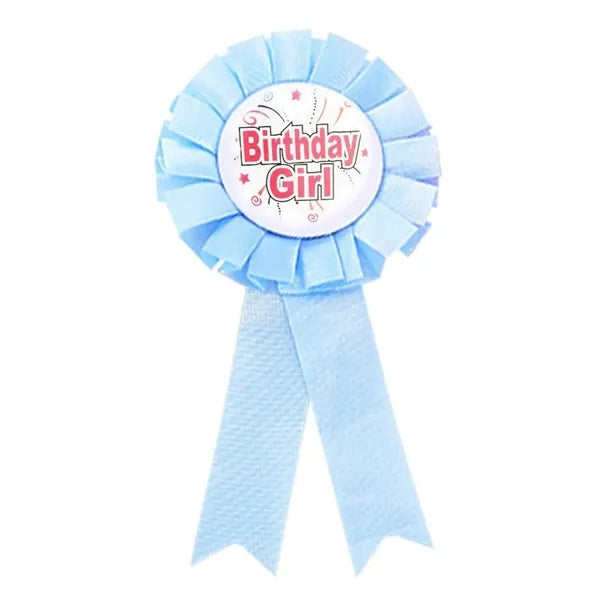 Rosette Ribbon Badge with Tinplate Birthday Logo
