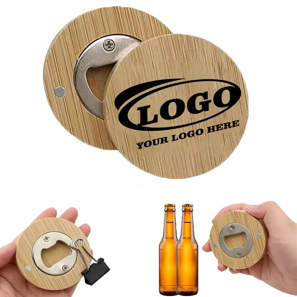 Bamboo Bottle Opener Magnet