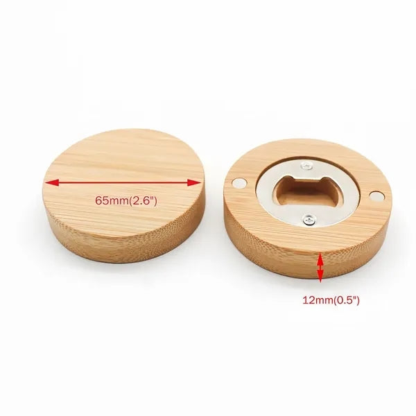 Bamboo Bottle Opener Magnet