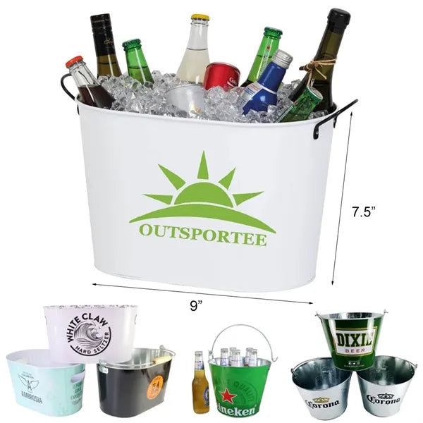 5L Custom Galvanized Metal Ice Bucket Beverage Tub