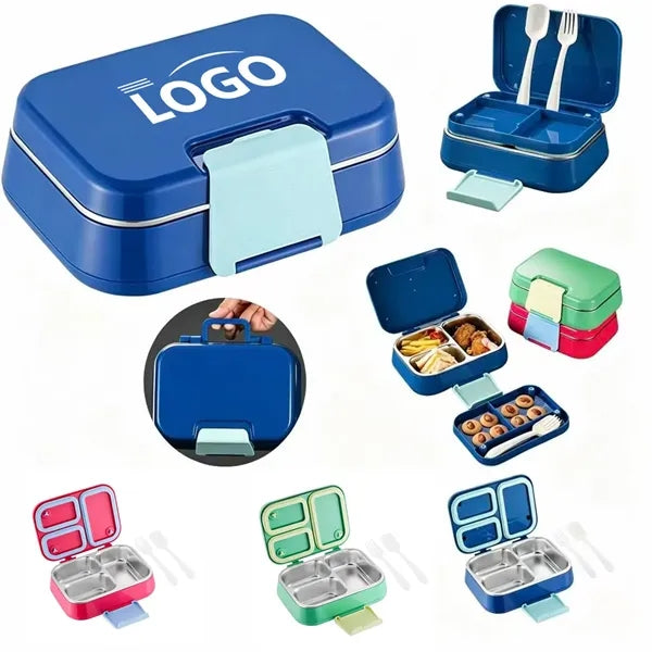 Stainless Steel 3-Compartment Insulated Kids Lunch Box