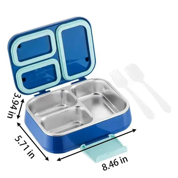 Stainless Steel 3-Compartment Insulated Kids Lunch Box