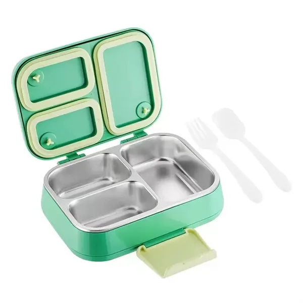 Stainless Steel 3-Compartment Insulated Kids Lunch Box