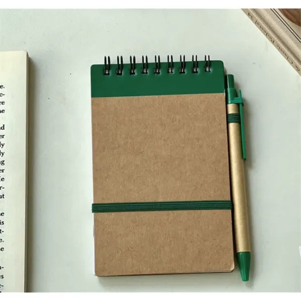Spiral Notebook with Pen and Elastic Closure