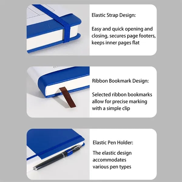 A5 PU Leather Hardcover Notebook With Pen Loop