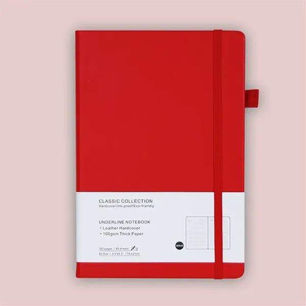 A5 PU Leather Hardcover Notebook With Pen Loop