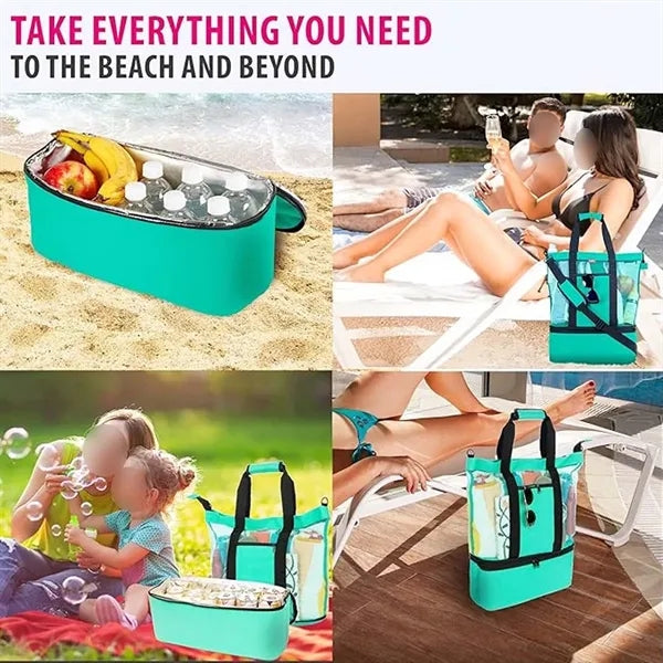 Waterproof Sandproof Tote With Cooler Compartment For Beach