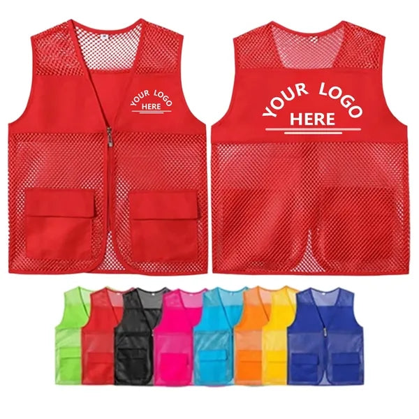 Mesh Volunteer Uniform Vest with Pockets