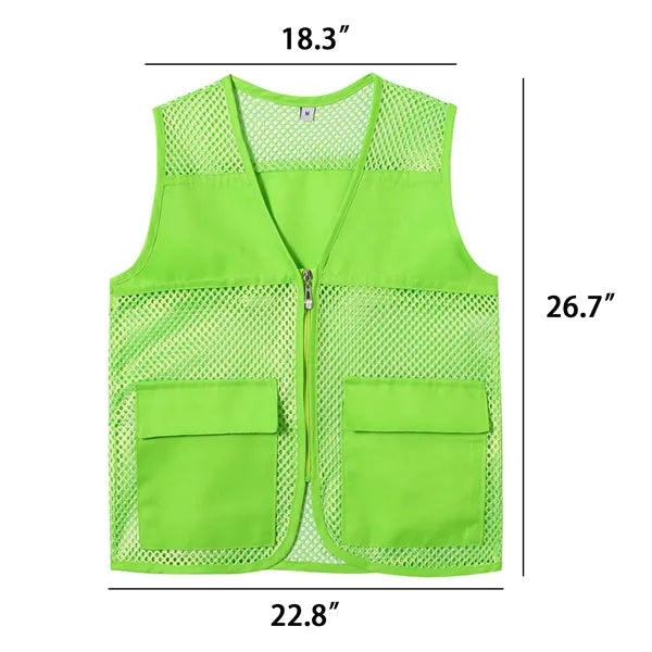 Mesh Volunteer Uniform Vest with Pockets